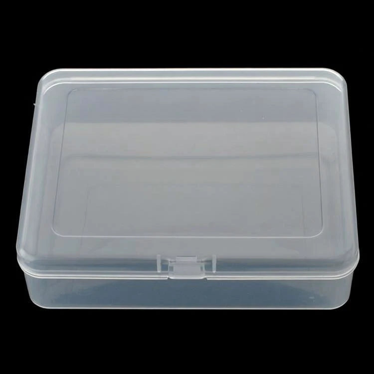 Empty Rectangular Clear Plastic Storage Containers Box with Hinged Lid