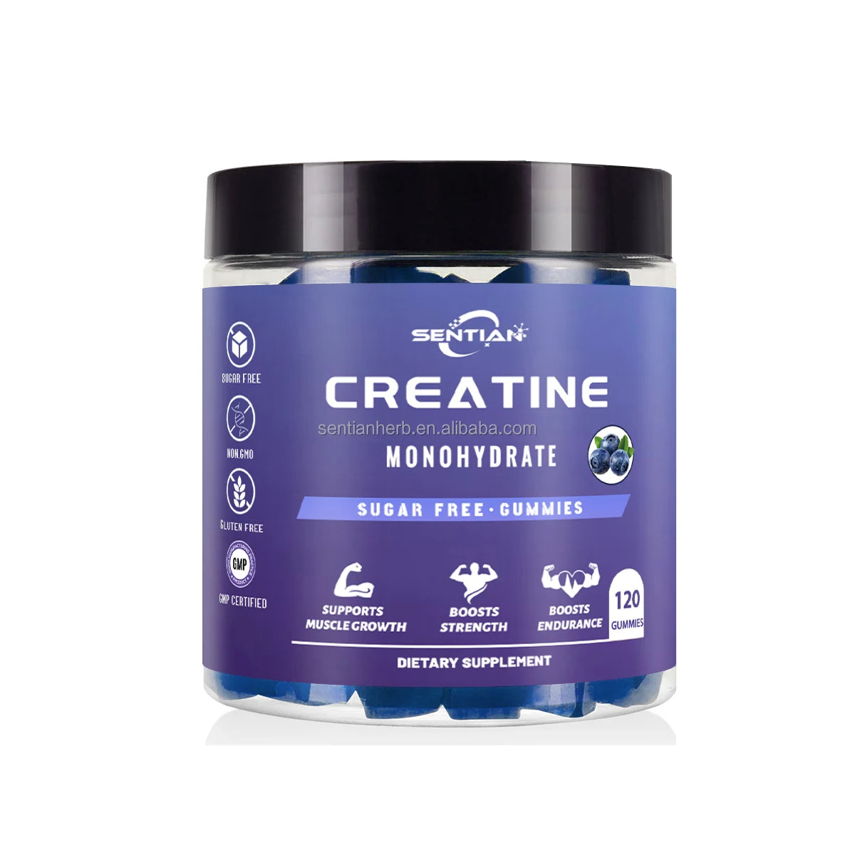 Wholesale OEM Vegan Creatine Monohydrate Gummies Pre Workout Supplement Muscle Growth Creatine Gummy Stregth