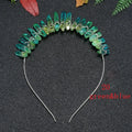 2026 Diy Hottest Design Crystal Crown Green Yellow Natural Crystal Headband Bridal Jewelry Party Decoration