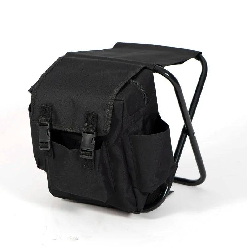 Portable Outdoor Folding Portable Leisure Fishing Backpack Chair Folding Durable Fishing Chair with Backrest and Storage Bags