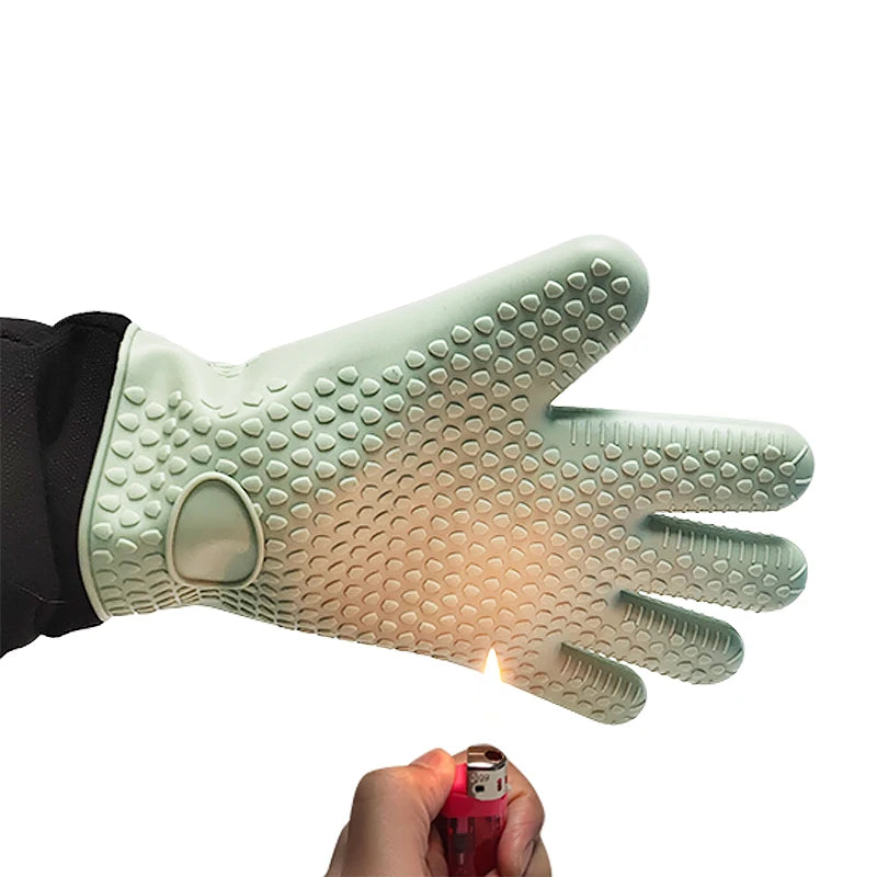 Wholesale Custom Heat Resistant Silicone BBQ Gloves Kitchen Cooking Oven Gloves Insulation Microwave Oven Gloves Set