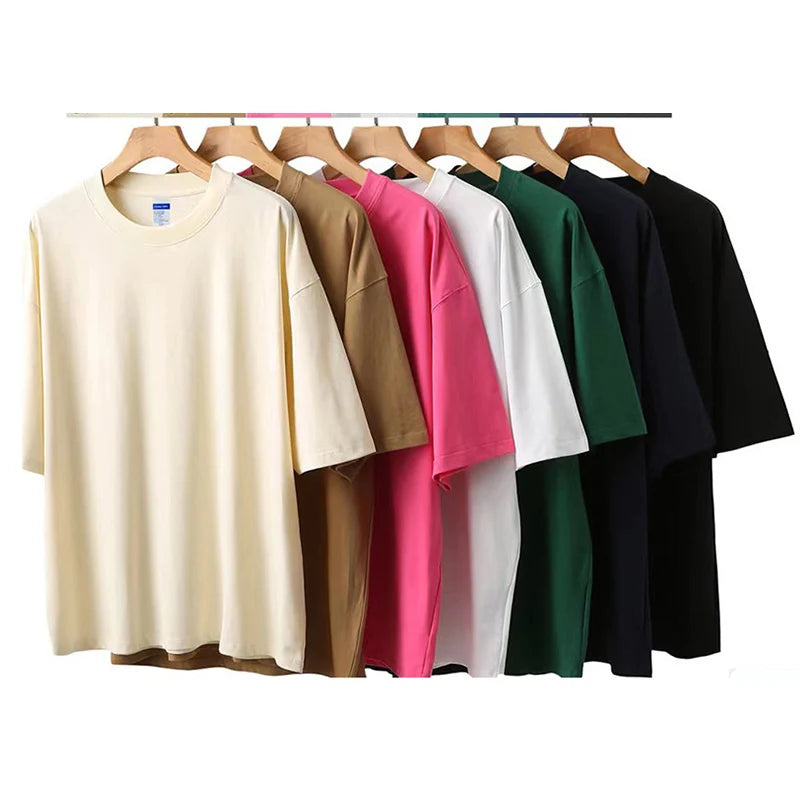 Custom 100% Cotton 230gsm Printing Logo Graphic Plus Size Men's T-Shirts Wholesale High Quality Plain Hombre T Shirt for Men