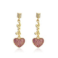 INS Valentine's Day LOVE Earring Trend Copper Plated 18K Gold Zircon Letter Earrings Jewelry for Women