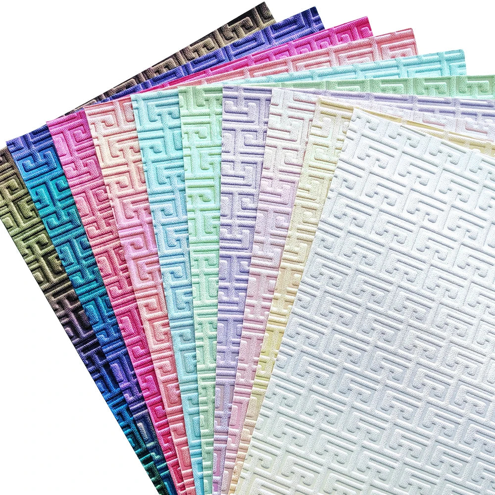 0.85mm Maze Pattern Faux Leather Magic Color Embossed Synthetic Leather Wear-resistant Artificial Leather