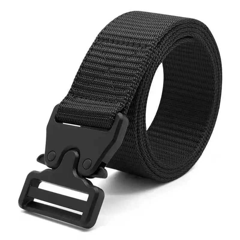 Men's Tactical Belt in Black New Style POM Quick Release Buckle Made of Nylon Fabric