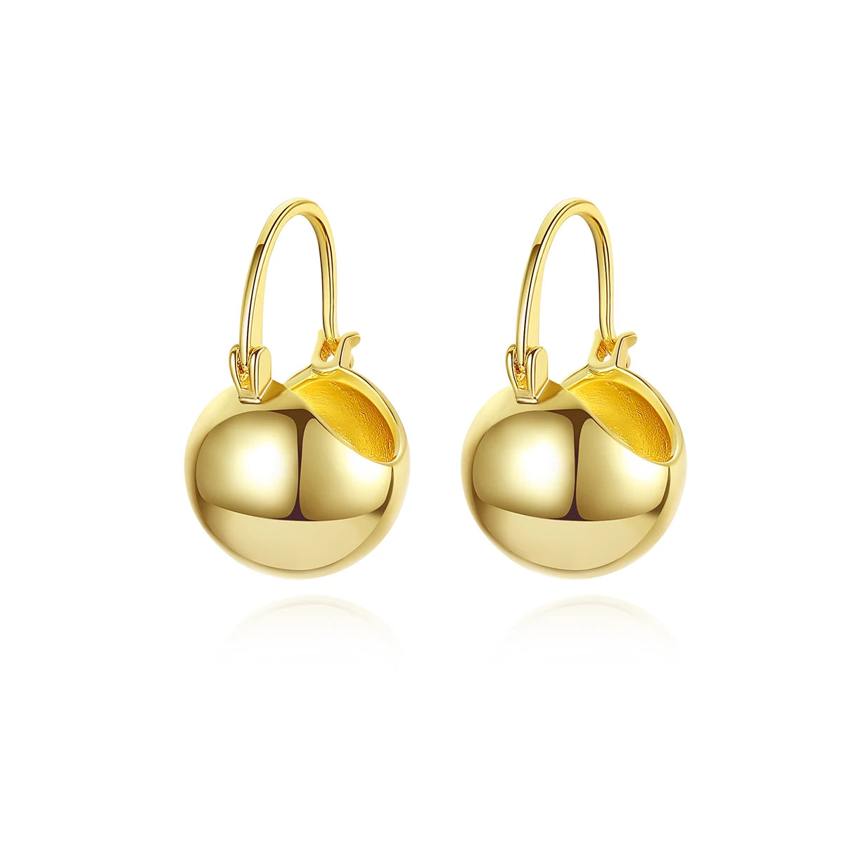 LUOTEEMI Wedding Fashion Jewelry Elegant Simple Design Copper Alloy Ball Hoop Earrings