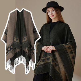 Travel Ethnic Style Tassel Big Shawl Cloak Double-sided Dual-use All-match Thick Shawl Scarf 2025 Spring and Summer Women Adult