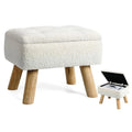 Skin-Friendly Teddy Velvet Cube Kids Furniture Foot Rest Stool Simplist Turfted Ottoman and Pouf with Storage
