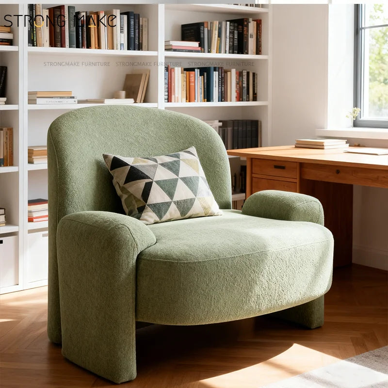 Occasional Chair Green Leisure Home Living Room Single Sofa Modern Luxury Relax Velvet Lounge Accent Chairs With Ottoman