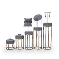 Luxury Jewelry Display Tray Velvet Finish Metal Frame Multi Functional Earring Ring Holder Customizable Color Design ISO