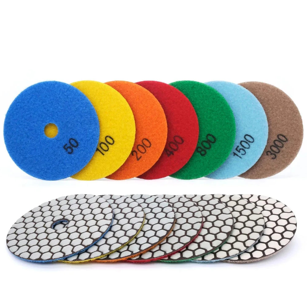 3"/4" Dry Polishing Pad Sharp Type Flexible Diamond Polishing Pad for Granite Marble Stone Sanding Disc