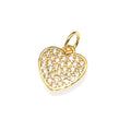 Anti Fading 18k Gold Plating 10x10mm White CZ Setting Heart Charms for Bracelet Necklace Making FIndings