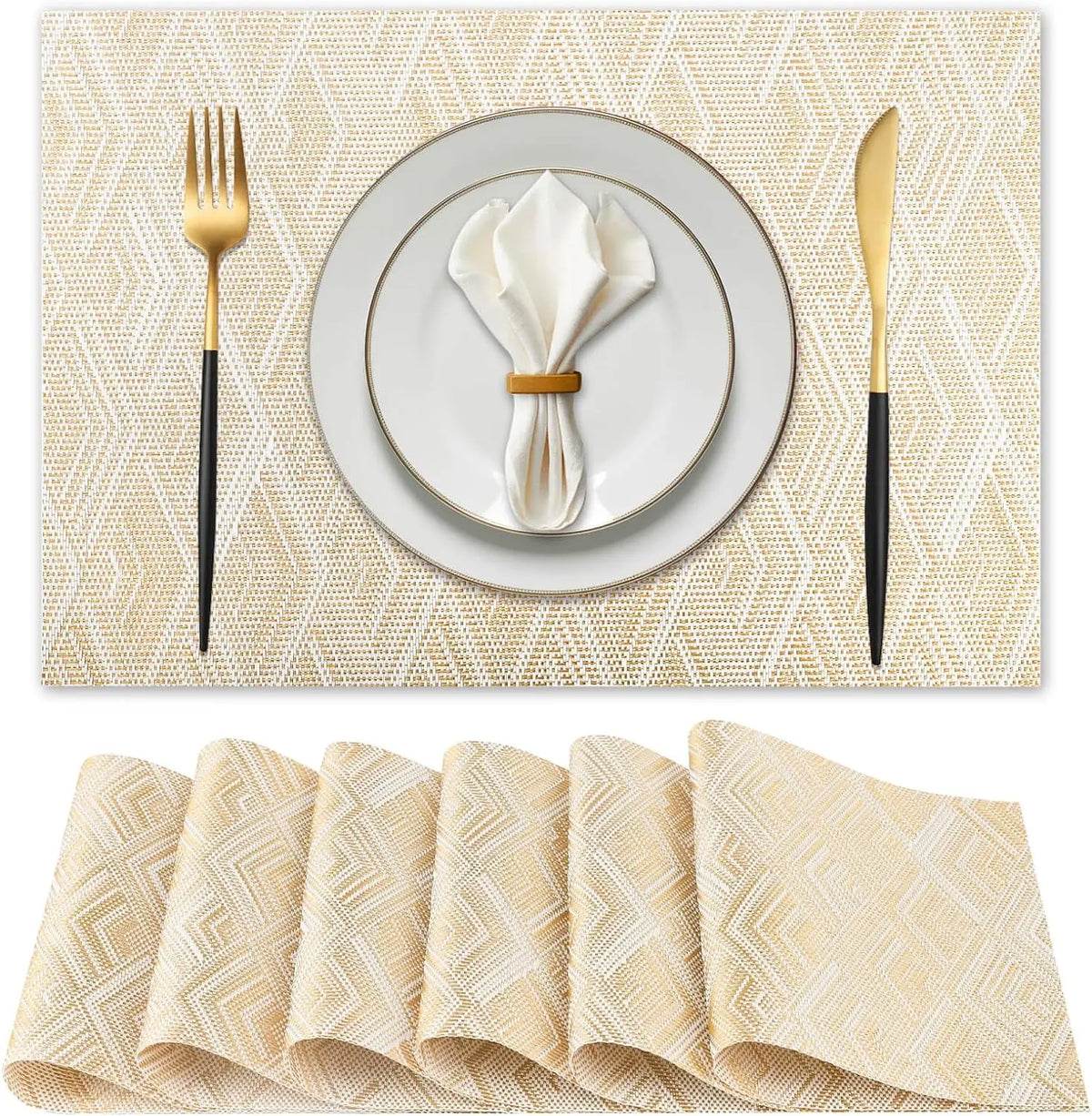 European Style Hotel Place Mat Plastic Vinyl Hollow Placemat with Silver Seashells Heat Insulation Plain Design by Manufacturer