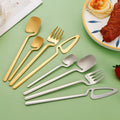 Hot Sale 304 Stainless Steel Flatware Set Knife Fork and Spoon Creative Western Tableware Gold Hanging Cutlery Set for Party