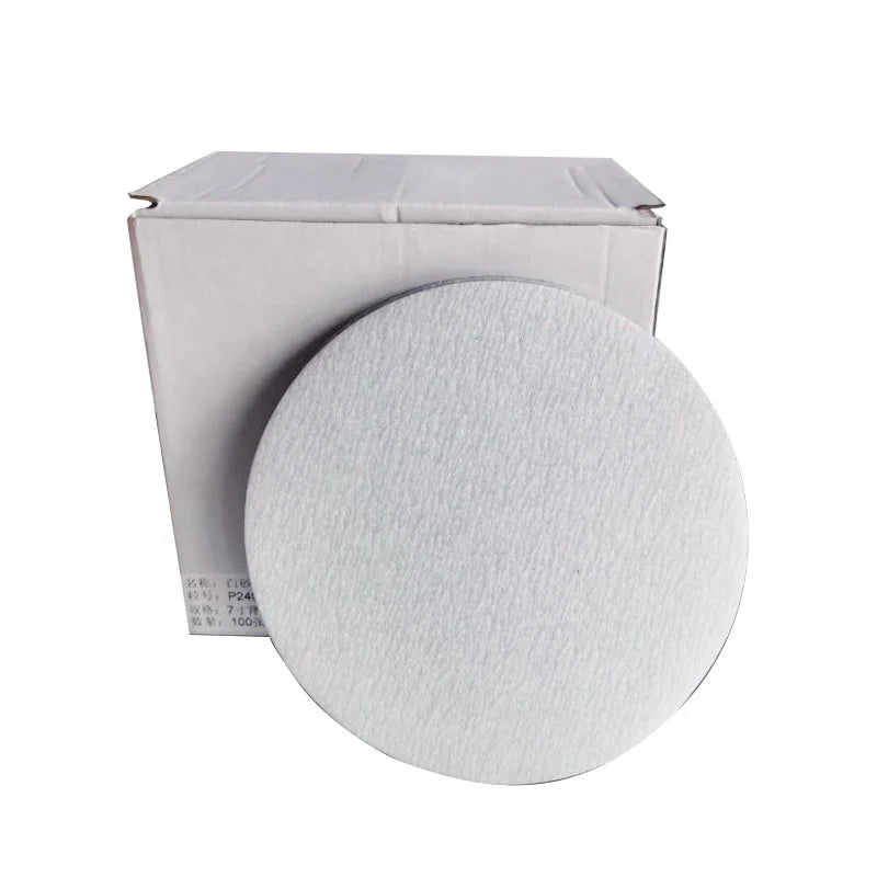 Dry Abrasive Sandpaper 7 Inch Diameter 180mm Round Flocking Self-adhesive OEM ATPRO Brand for Sheet Metal Furniture Polishing