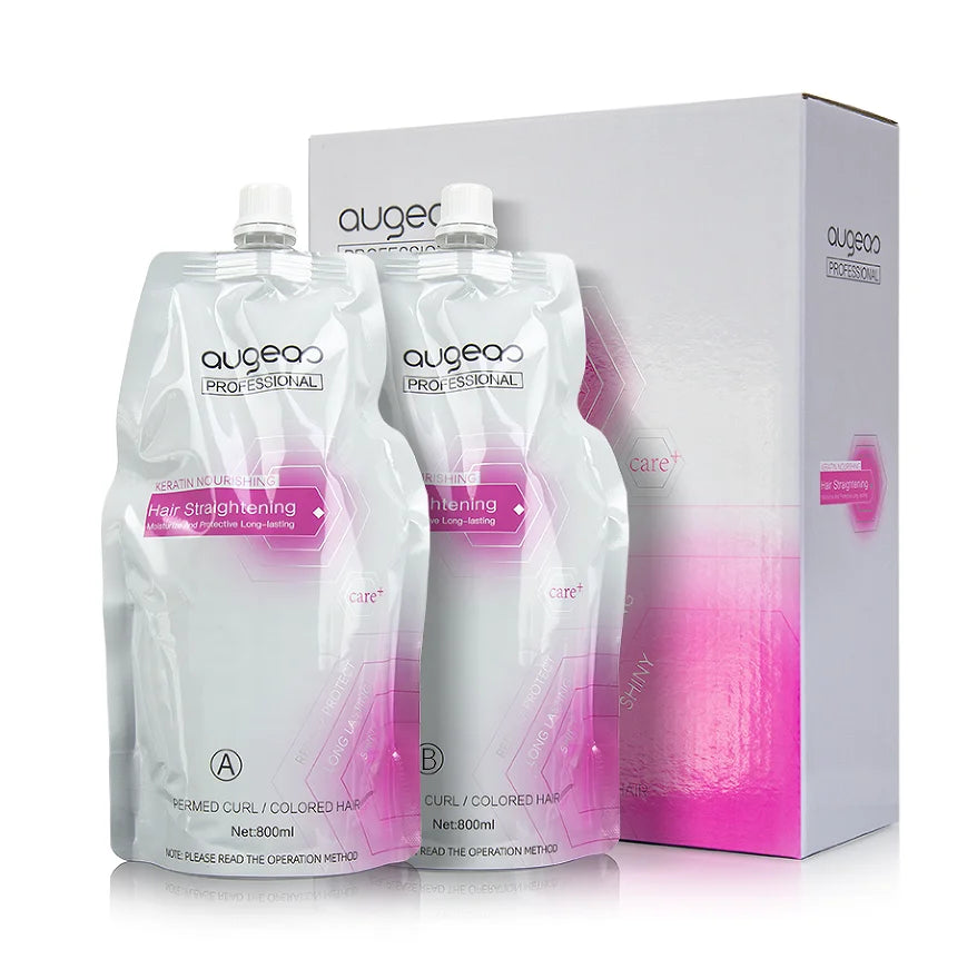 Augeas Brand 800ml X2 Smoothing and Natural Mild Formula Permanent Hair Straightening Cream Rebonding Price