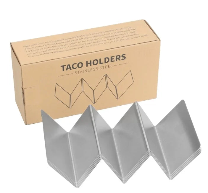 Eco-Friendly Stainless Steel 4-Piece for Novelty Design Taco Holder Stand for Camping