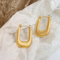 Dainty Lightweight Stainless Steel 18K Gold Plated Geometric U shaped Earrings for Women Beach Vacation Anniversary