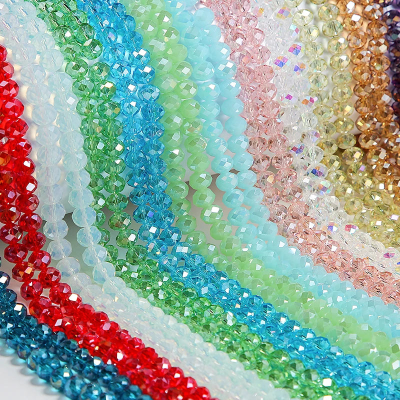Wholesale Colorful Transparent Shiny Crystal Glass Beads 2-10mm Handmade for Jewelry Making and Wedding Decorations