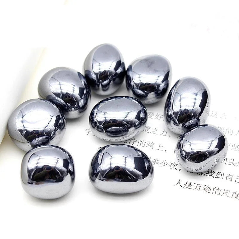 2026 Wholesale Decoration Terahertz Tumbled Stones Polished Silver TeraHertz Gravel