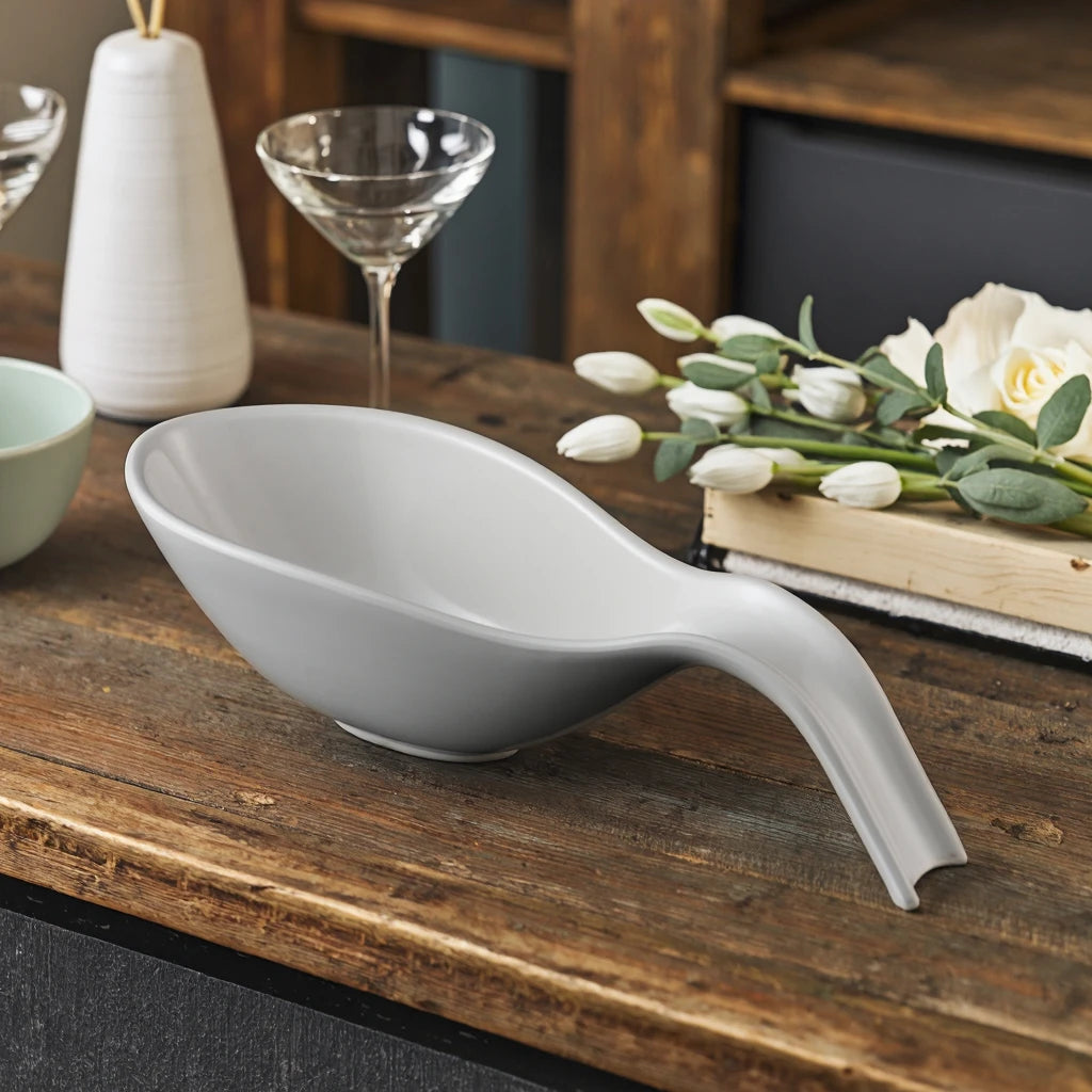 Classic Eco-Friendly Melamine Soup Dish Bowl with Handle Wholesale Smooth Mixing Party Serving