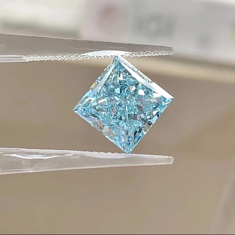Goldleaf Lab's VS1 CVD HPHT IGI Certified Intense Blue Fancy Princess Cut Loose Diamonds Diamond Princess Cut