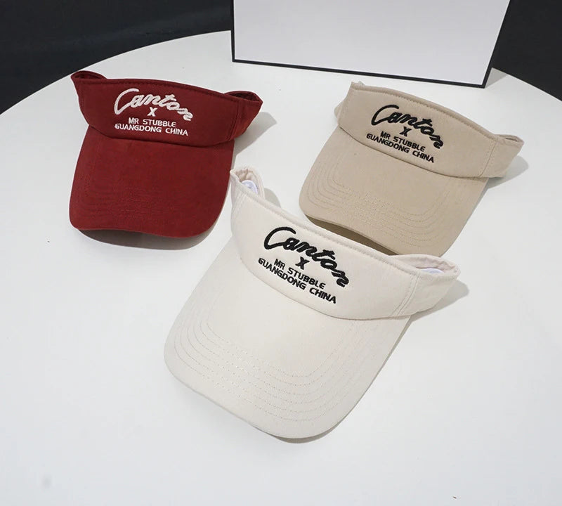 Wholesale New Arrival Embroidery Men's Sport Decorating Cotton Terry Cloth Hook and Loop Sun Visor Cap