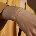 Designer Stainless Steel Layers Snake Chain Bracelet Non Tarnish Dainty 18k Gold Plated Satellite Chain Beach Bracelet for Women