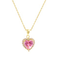 Hot Selling Trendy Peach Heart Necklace with Copper Zircon Love Pendant and Link Chain