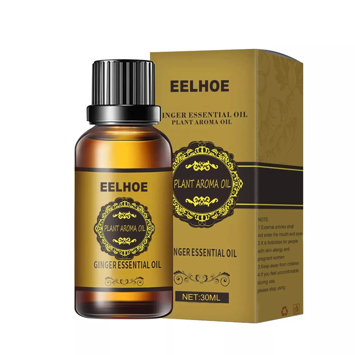 Hot Sale Eelhoe Ginger Massage Oil 10ml Essential Oil for Thin Leg Waist Weight Loss Slimming MegaBDM