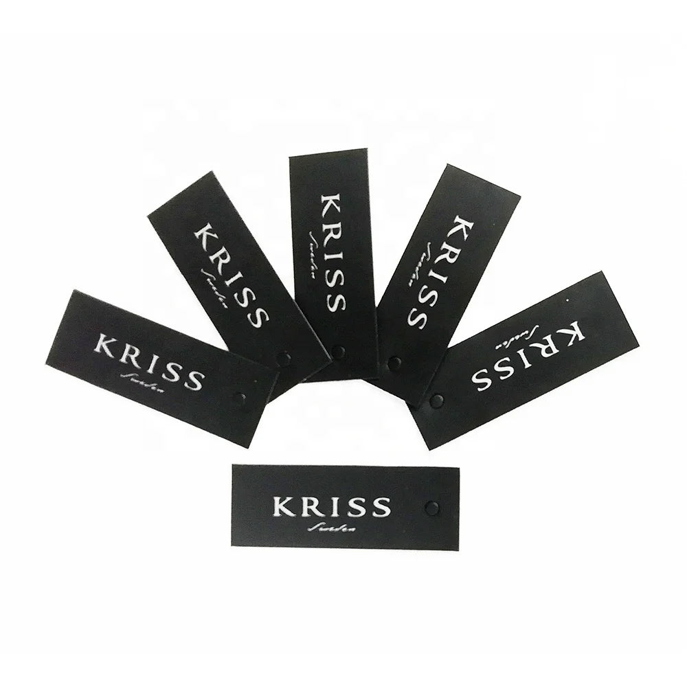Customized Black PVC Labels and Tags for Jewelry and Clothing