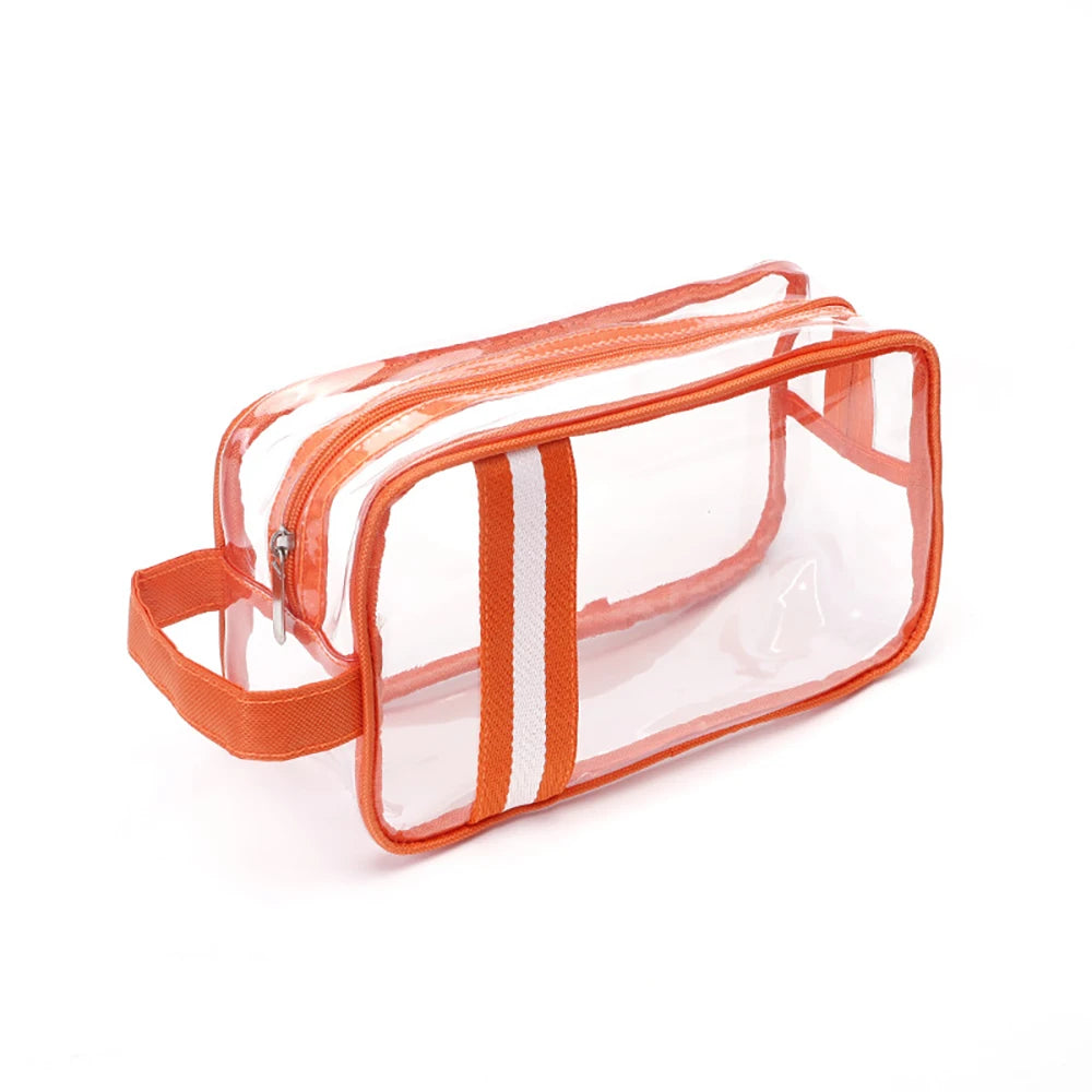 Large Capacity Women Transparent PVC Tool Bags Custom Waterproof Makeup Plastic Bag Portable Wash Storage Bag for Outdoor Travel