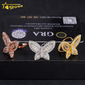 Fine Jewelry Fashion Luxury Custom Butterfly Hip Hop Baguette 925 Sterling Silver Moissanite Rings