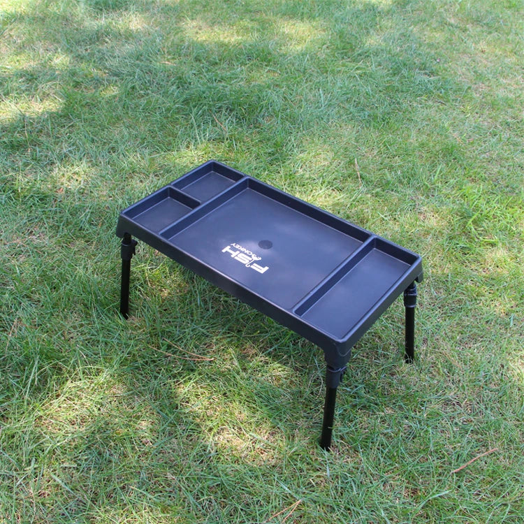 Selco Classic Carp Fishing Tackle Organiser with Aluminium Adjustable Legs In-Stock Plastic Surface for River Bivvy Table