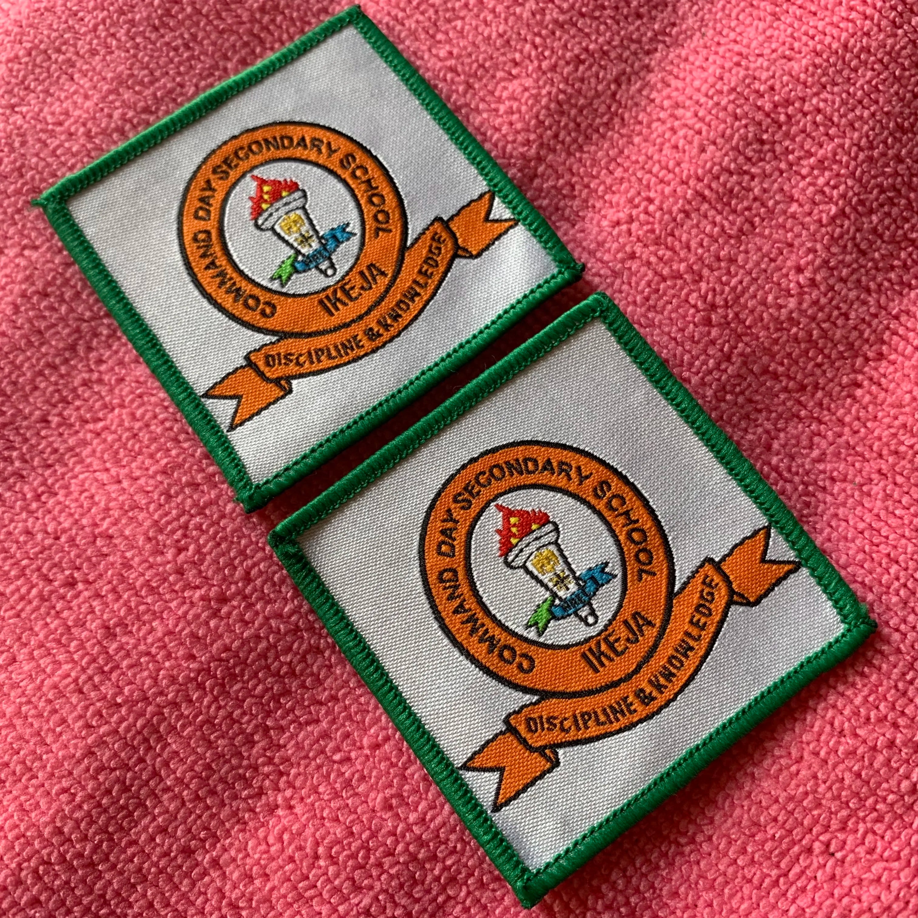 Square Shape Weaving logo Uniform Clothing BadgeUnique Design Damask Label Woven Patch for Coats