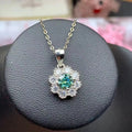 Hot Sale 925 Sterling Silver Moissanite Pendant Necklace Low MOQ Birthday Hawaii Flower Charm
