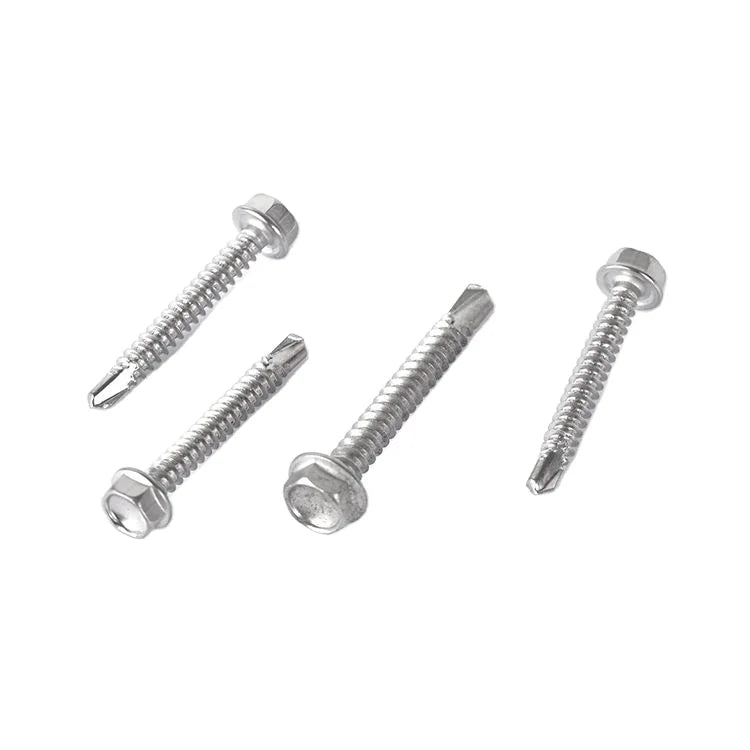 Hex Cylinder Flat Tail Self Tapping Screw Head Metal Roofing Bicycle Screws Hexagon With Wasch Colored Painted Socket