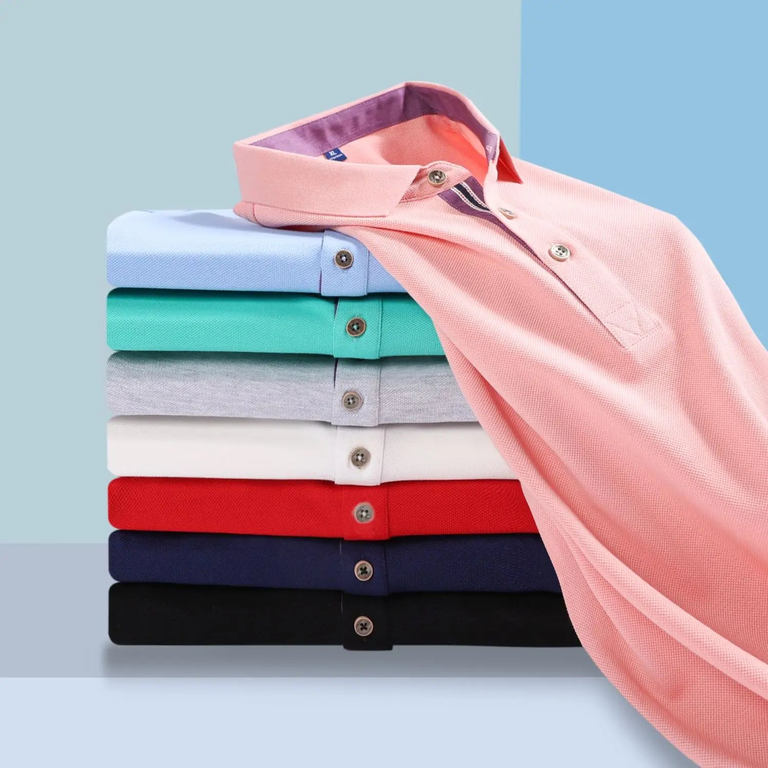 Summer Men's Polo New Luxury Cotton Polo T-shirt Supima Cotton Casual Polo Shirt