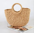 Handmade Wicker Woven Purse Handbag Women Circle Bag