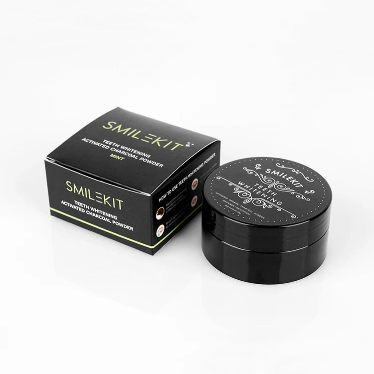 Smilekit Teeth Whitening Active Charcoal Powder Natural with Toothbrush