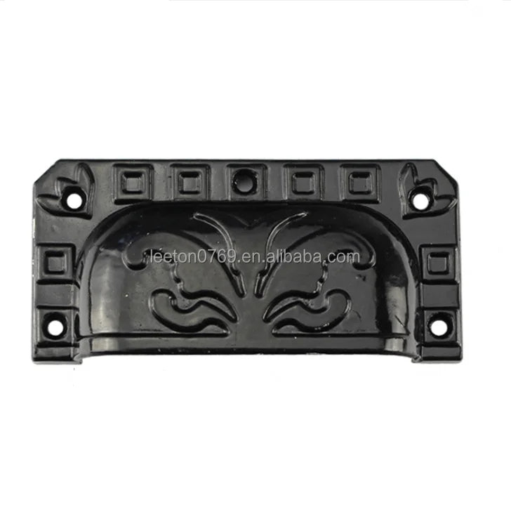 Stock Supply Box Accessories 81x 36mm Black Shell Shaped Zinc Alloy Metal Cabinet Handle