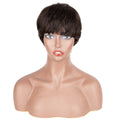 Noble Natural Color Short Pixie Cut Brazilian Human Hair Wig With Bangs 100% Human Hair Natural Wave Wigs for Black Women