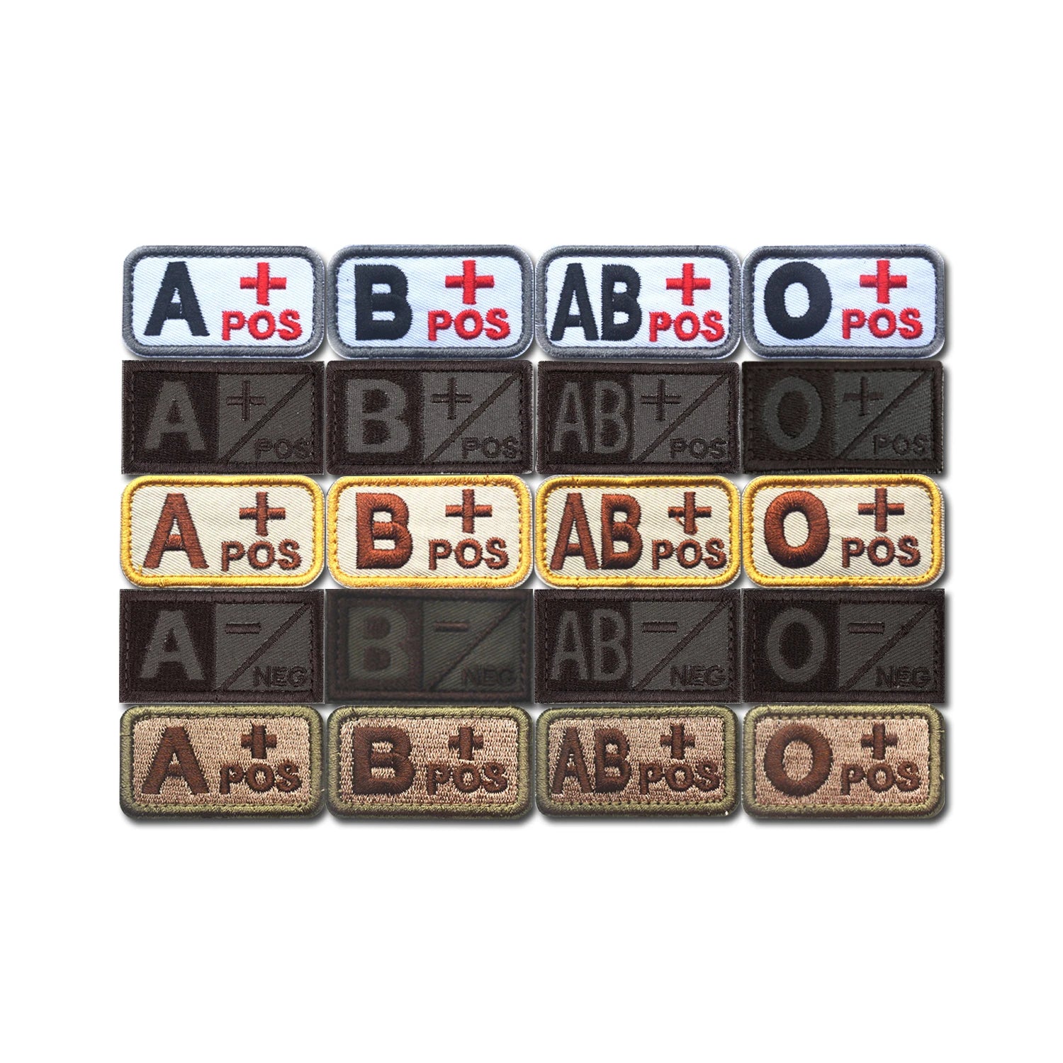 Tactical Blood Badge Embroidered Hook and Loop Patch a B AB O for Bags