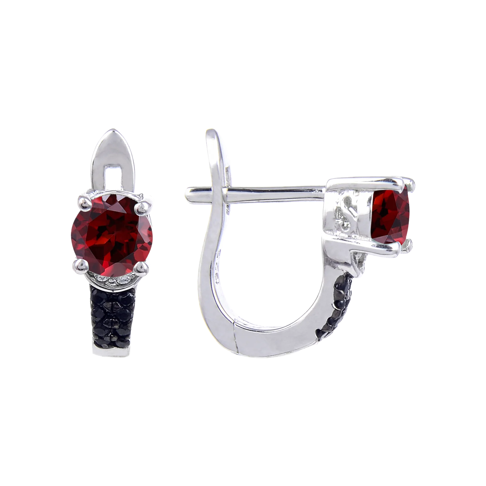 Abiding Classic and Fashion Sterling Silver Jewelry Earrings with Natural Garnet Gemstone Accessories Earrings
