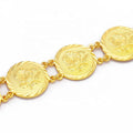 JXX Wholesale Saudi Arabia Dubai Brass Jewelry Pendant Link Bracelet 24k Plated Gold Charm Pendant Chain Bracelet