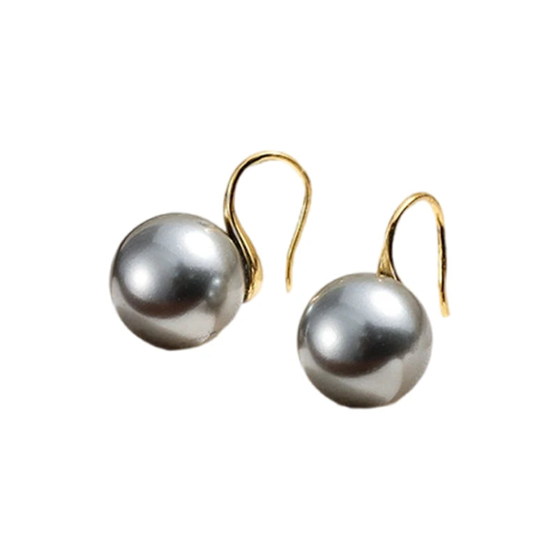 High Grade Grey Freshwater Pearl Set Earrings Jewelry Women Sterling Pearl Earrings
