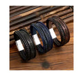 2024 Personalized Braided Leather Bracelets With Metal Magnet Clasp Trendy Unique Leather Feather Bracelet for Men