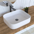 Modern Hand Painted Slim Edge White Ceramic Wash Basin with Smooth Surface Countertop Installation