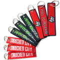 Wholesale Personalized Custom Woven Printed Embroidery Airplane Aviation Key Tags Key Chain Fabric Keychains Woven Keychain