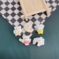 Wholesale White Rabbit Easter Animal Resin Cabochon Moss Micro Landscape Accessories Resin Ornament